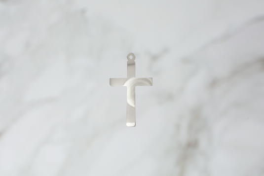 Large Plain Cross Charm - Sterling Silver