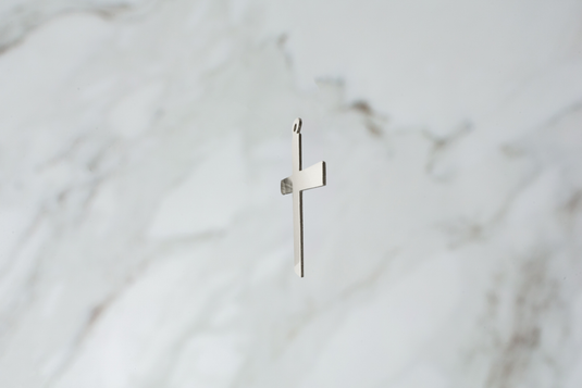 Large Plain Cross Charm - Sterling Silver