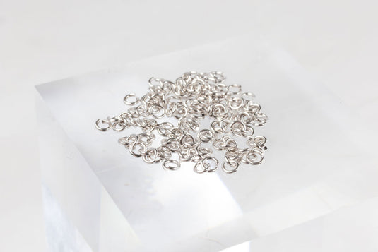 Juego de 25 anillos de salto abiertos de 2,8 mm y 22 g - Plata de ley
