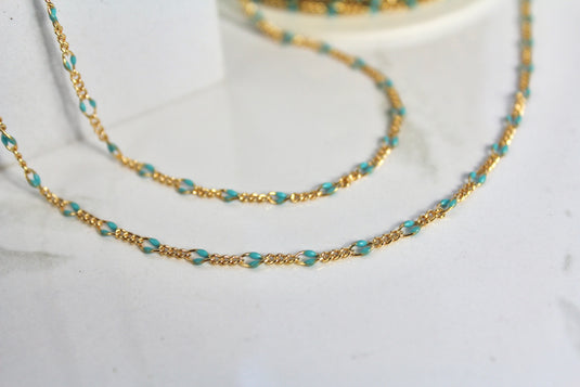 Ocean - 14K Gold Filled Enamel (Blue)