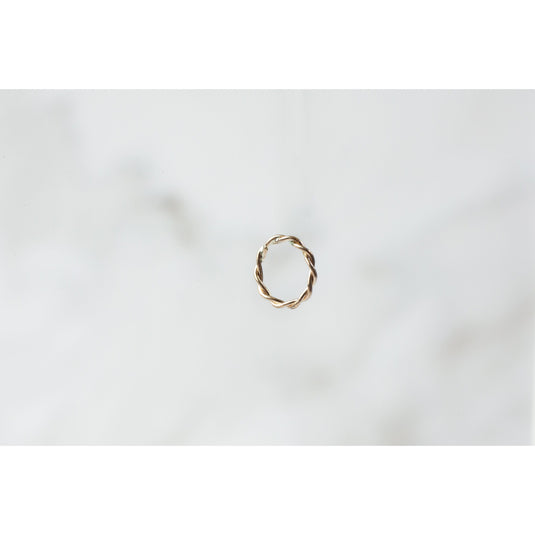 Yellow Gold  yellow  twisted  Round  ring  Gold  charm  14k Gold  14k