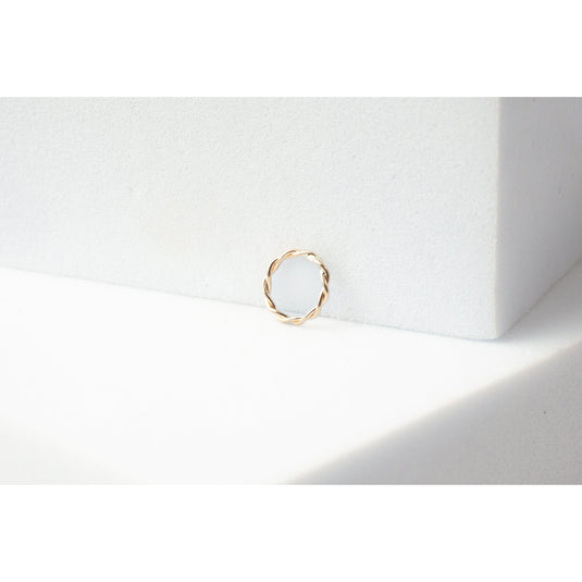 6.5mm Twisted Closed Jump Ring Charm- 14K Gold