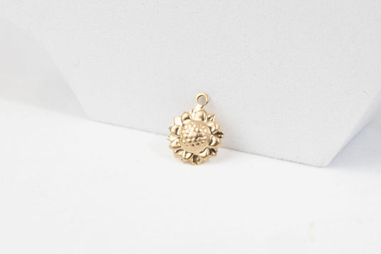Dije de girasol - Chapado en oro de 14 quilates (amarillo)