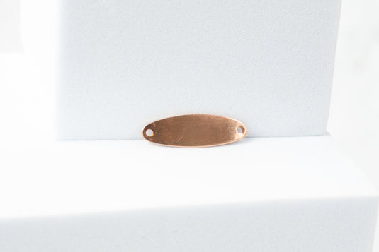 Conector ovalado plano y liso - Oro de 14 quilates (rosa)