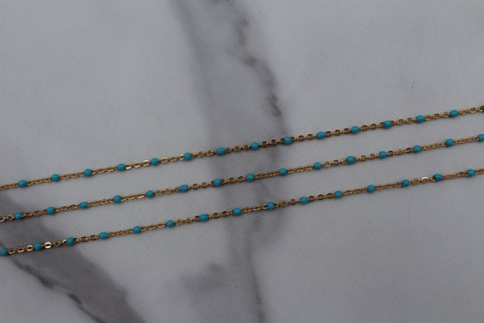 Aruba - 14K Gold Filled Enamel (Turquoise)
