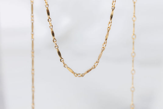 Yellow Gold  Gold Filled  Gold Chain  Gold  dapped  bar chain