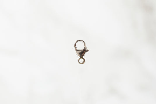 Pear Shaped Jump Ring Trigger Lobster Clasp - 14K Solid Gold (White)