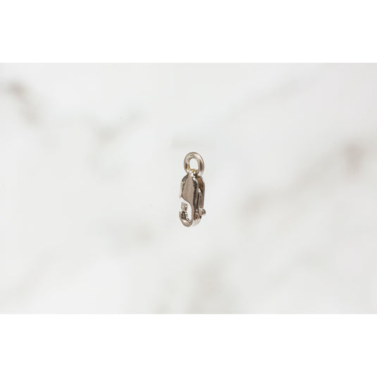 Oval Jump Ring Trigger Lobster Clasp - 14K Solid Gold (White)