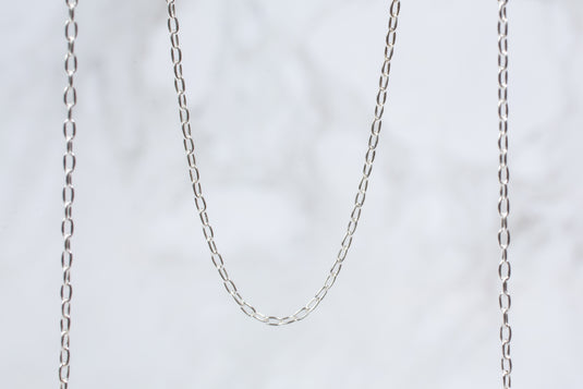 Permanent jewelry. Permanent jewelry supplies. Chain. Charms. Sterling silver. Oval. Oval chain. Cable. Cable chain.
