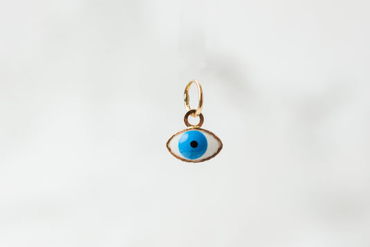 Dije de esmalte de mal de ojo - Oro macizo de 14 quilates (amarillo)