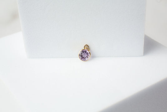 Dije de amatista - Oro macizo de 14 quilates (amarillo)