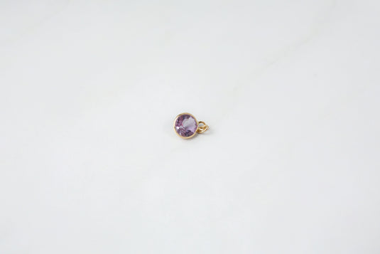 Yellow Gold  stone  purple  Gold  gemstone  charm  amethyst  14k Gold  14k