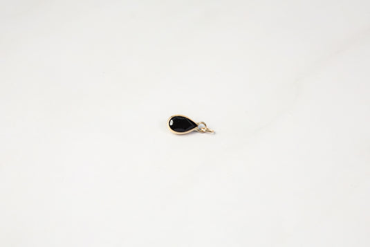 White Gold  stone  spinel  pear  Gold  gemstone  charm  black  14k Gold  14k