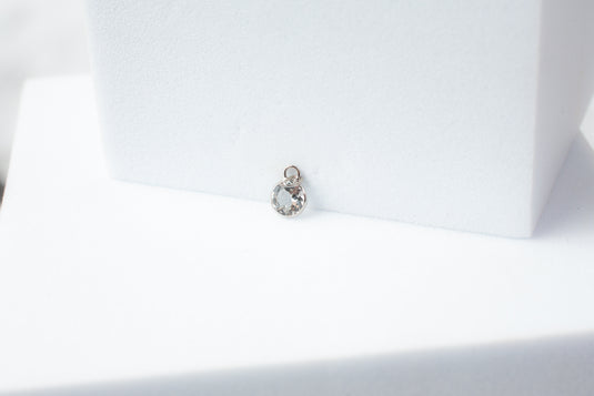 White Gold  stone  Gold  gemstone  charm  14k Gold