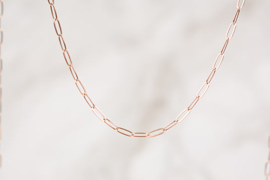 Rose Gold  Rose Color  Rose  rectangular chain  rectangle  Paperclip link  paperclip  Oval Chain  oval  Gold Filled