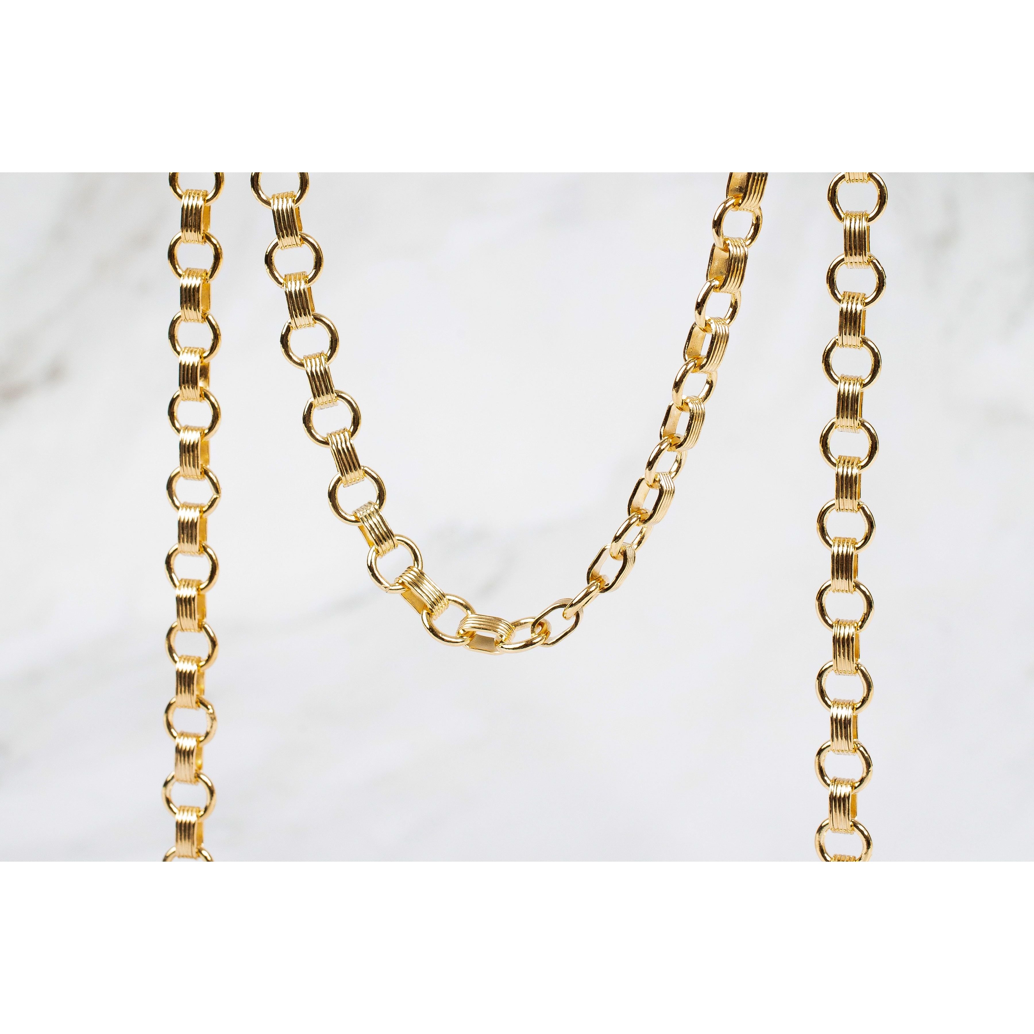Gold Finding Chain, Gold Plated Jewelry Making Chain, DIY Necklace Chain,  Assorted Styles, 1 foot, GemMartUSA (GPCH)