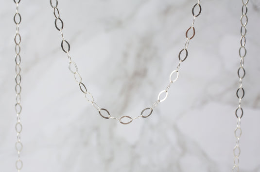 Sterling Silver  Silver  rectangular chain  rectangle  Paperclip link  paperclip  Oval Chain  oval