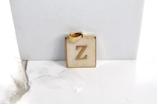 Load image into Gallery viewer, Marble Letter Frame Charms - Gold Plated
