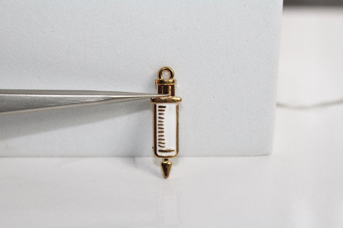 Syringe Charm - Gold Plated