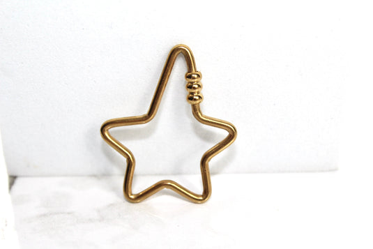 Asymmetrical Star Ball Carabiner - Gold Plated