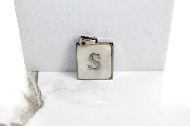 Load image into Gallery viewer, Marble Letter Frame Charms - Silver Plated
