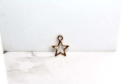 Star Outline Charm - Gold Plated