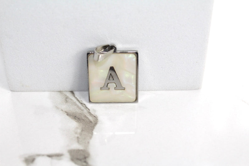 Load image into Gallery viewer, Marble Letter Frame Charms - Silver Plated
