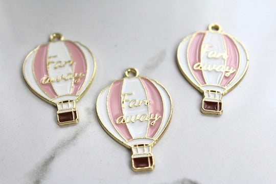 Load image into Gallery viewer, Far Away Hot Air Balloon Charm - Gold Plated
