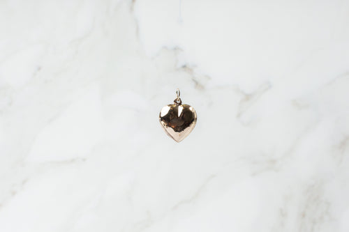 Puffy Heart Charm - 14K Solid Gold (Yellow)