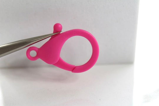 Hot Pink Oversized Lobster Clasp - Plastic