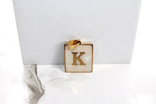 Load image into Gallery viewer, Marble Letter Frame Charms - Gold Plated
