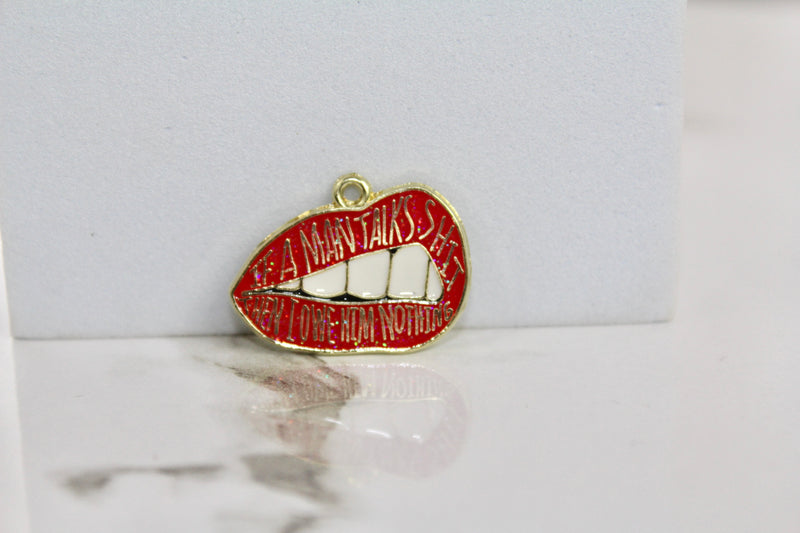 Load image into Gallery viewer, Lips Charm - Gold Plated
