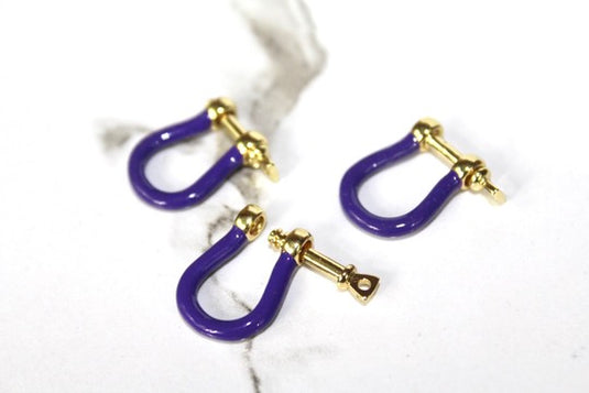 Purple Small Locking Ring Clasp - Gold Plated