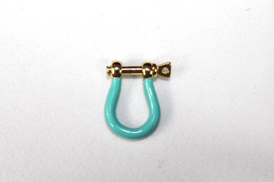 Light Blue Small Locking Clasp - Gold Plated