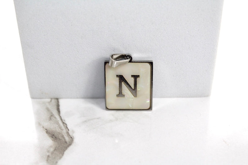 Load image into Gallery viewer, Marble Letter Frame Charms - Silver Plated
