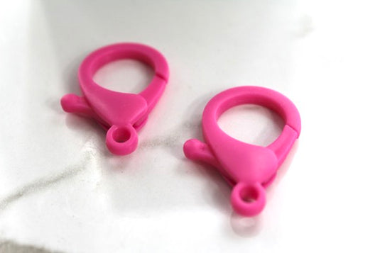 Hot Pink Oversized Lobster Clasp - Plastic