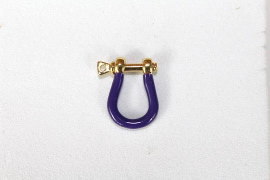 Load image into Gallery viewer, Purple Small Locking Ring Clasp - Gold Plated
