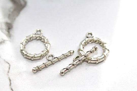 Load image into Gallery viewer, Vine Toggle Clasp - Silver Plated
