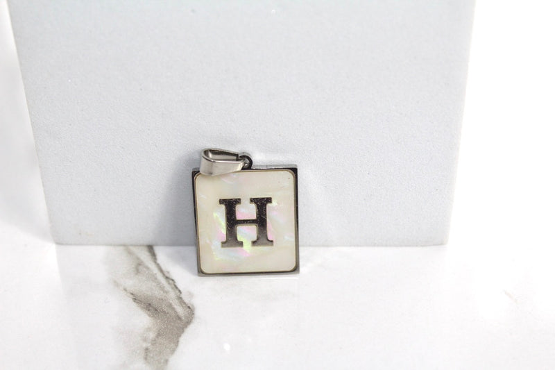 Load image into Gallery viewer, Marble Letter Frame Charms - Silver Plated
