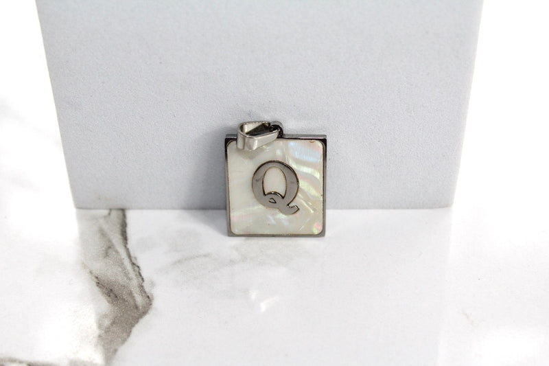 Load image into Gallery viewer, Marble Letter Frame Charms - Silver Plated
