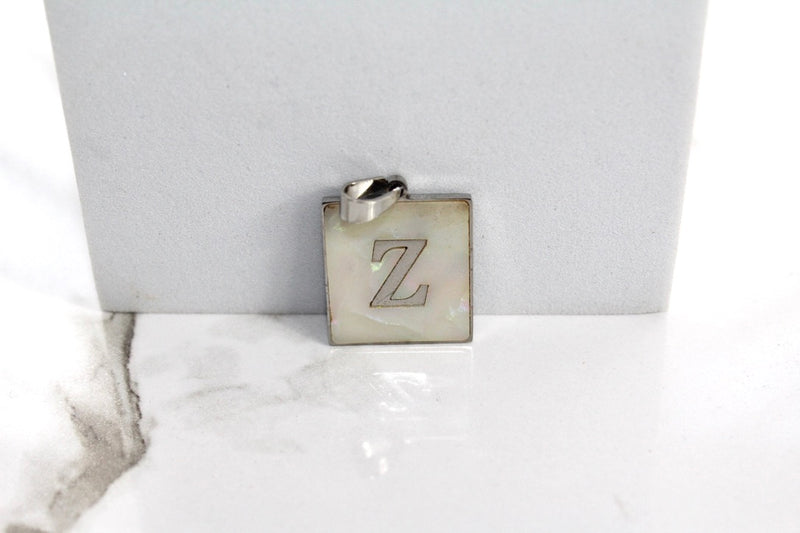 Load image into Gallery viewer, Marble Letter Frame Charms - Silver Plated
