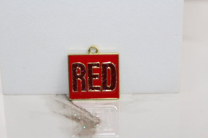 Red Banner Charm - Gold Plated