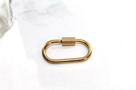 Load image into Gallery viewer, Textured Screw Carabiner - Gold Plated
