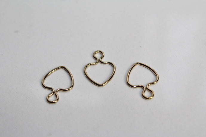 Dainty Heart Outline Charm - 14K Gold Filled