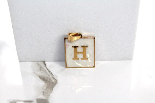 Load image into Gallery viewer, Marble Letter Frame Charms - Gold Plated
