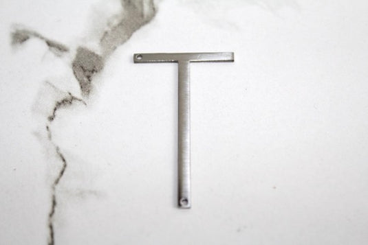 Large Letter Charm - Silver Plated