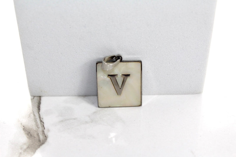 Load image into Gallery viewer, Marble Letter Frame Charms - Silver Plated
