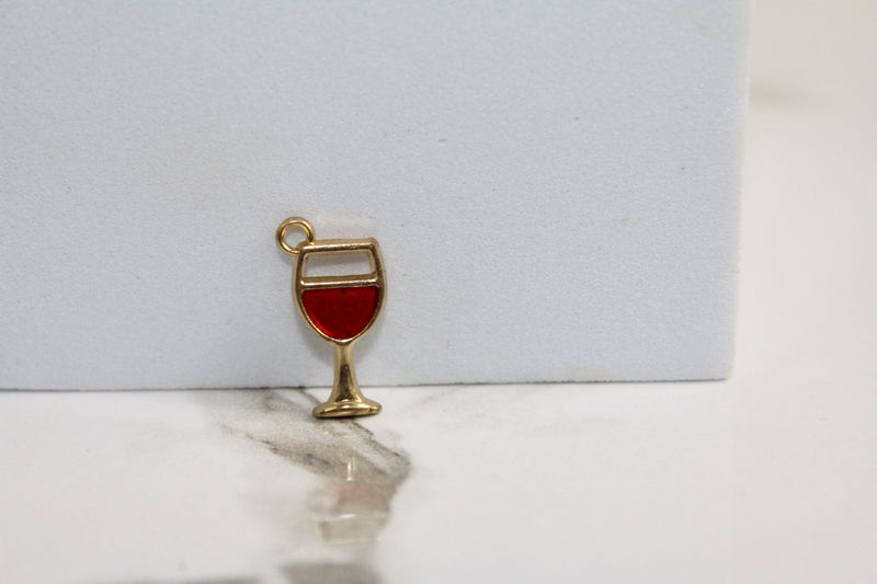 Load image into Gallery viewer, Wine Glass Charm - Gold Plated
