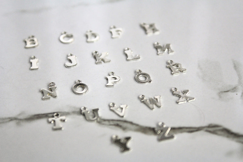 Load image into Gallery viewer, Block Style Letter Charm - Sterling Silver
