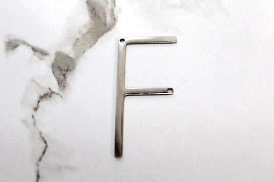 Large Letter Charm - Silver Plated